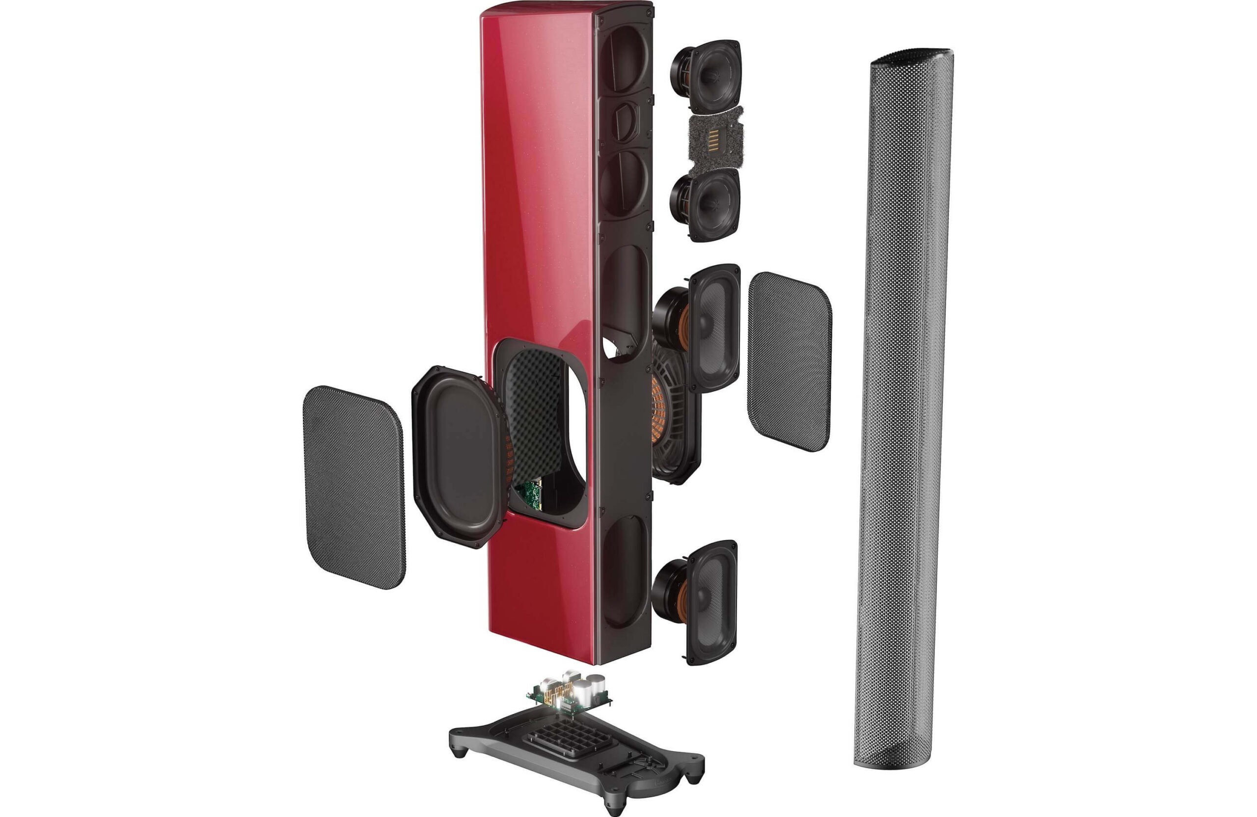 GoldenEar T66 Red exploded drivers view